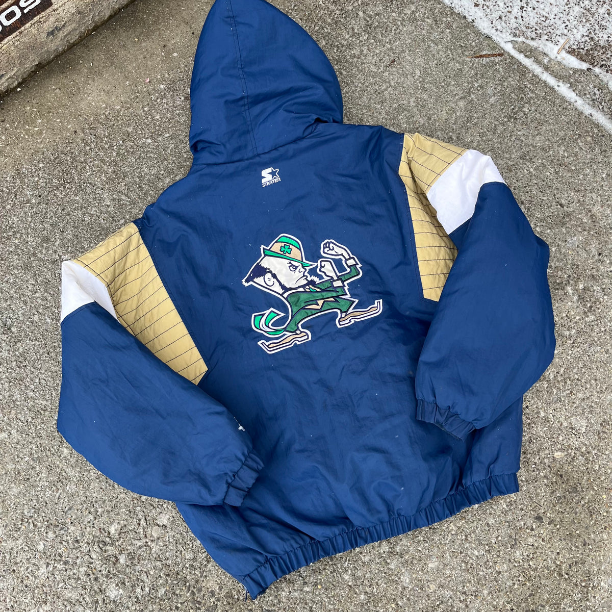 Vintage Notre Dame Starter Pullover Jacket Size XL – My Cuzin Vintage