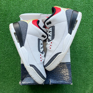 Jordan Fire Red Denim 3s Size 9.5