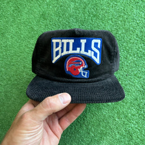 Vintage Buffalo Bills Black Corduroy New Era Snapback Hat