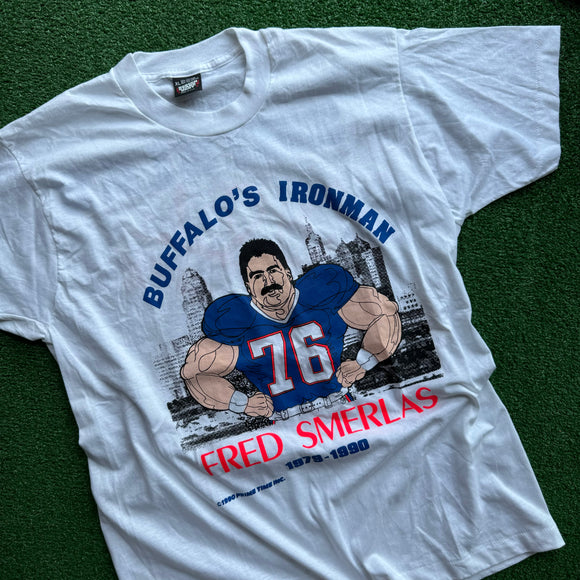 Vintage Buffalo Bills Fred Smerlas Tee Size XL