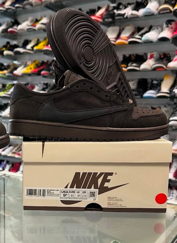 Jordan Travis Scott Velvet Brown Low 1s Sizes 9.5