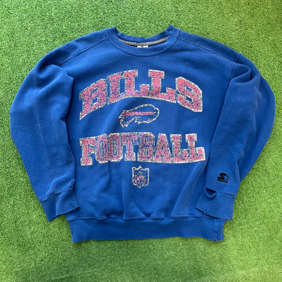 Vintage Buffalo Bills Starter Distressed Crewneck Size S