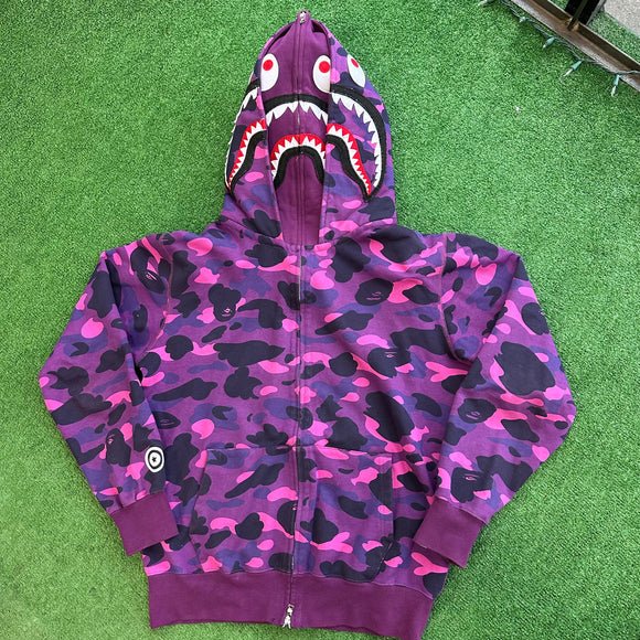 Bape Double Shark Face Hoodie Size S