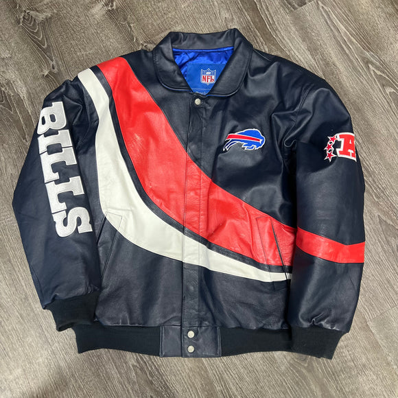 Vintage Buffalo Bills Jeff Hamilton Leather Jacket Size XXL