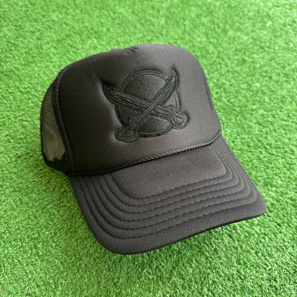 Black Out Buffalo Swords Trucker Hat