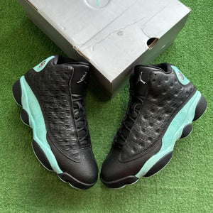 Jordan Black Island Green 13s Size 12