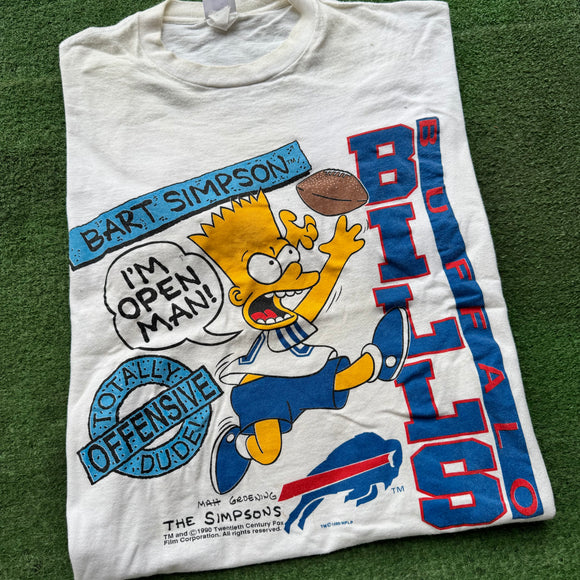 Vintage Buffalo Bills Bart Simpson Tee Size M