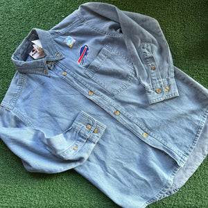 Vintage Buffalo Bills Toddler Denim Button Up and Mittens