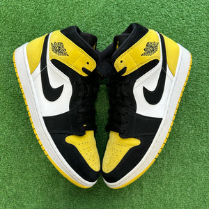 Jordan Yellow Toe Mid 1s Size 12