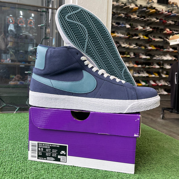 Nike Midnight Navy Aqua SB Mid Blazer Size 9.5