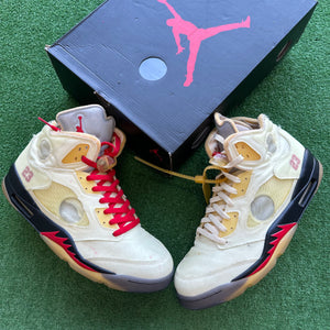 Jordan Off White Sail 5s Size 12