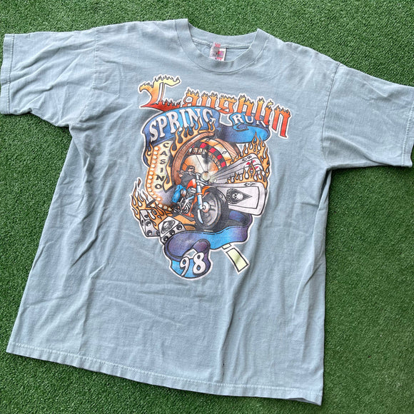 Vintage Laughlin Spring Run Motorcycle Tee Size XL