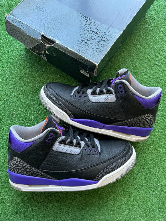 Jordan Dark Court Purple 3s Size 8