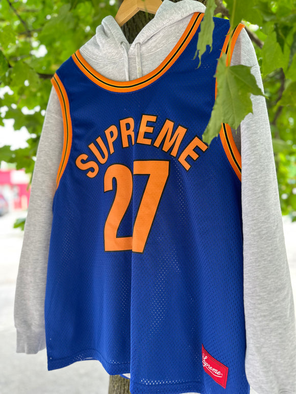Supreme Basketball Jersey Hoodie Olive Size L