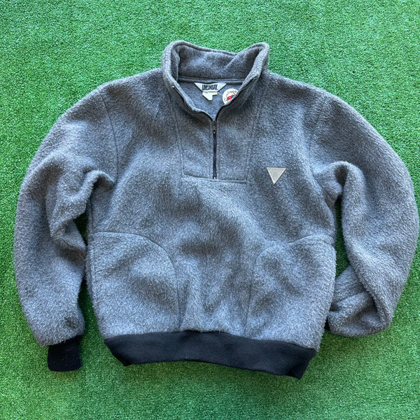 Vintage Union Bay Dark Grey Quarter Zip Fleece Size L My Cuzin